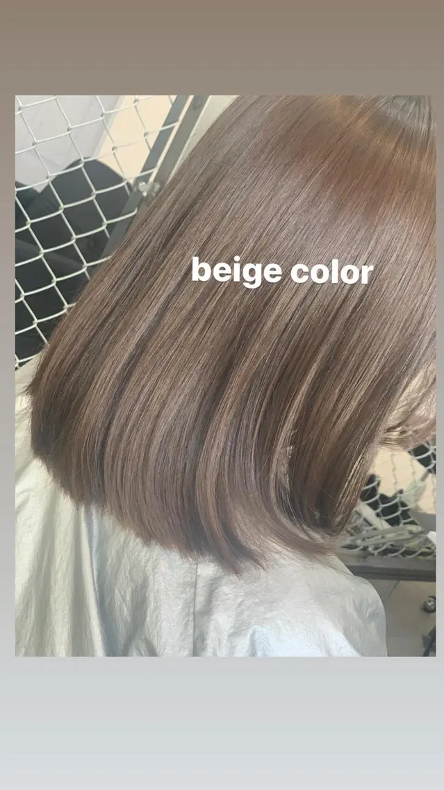 ミディアム カラー ベージュカラー トリートメント ♡ yumaのヘアスタイル