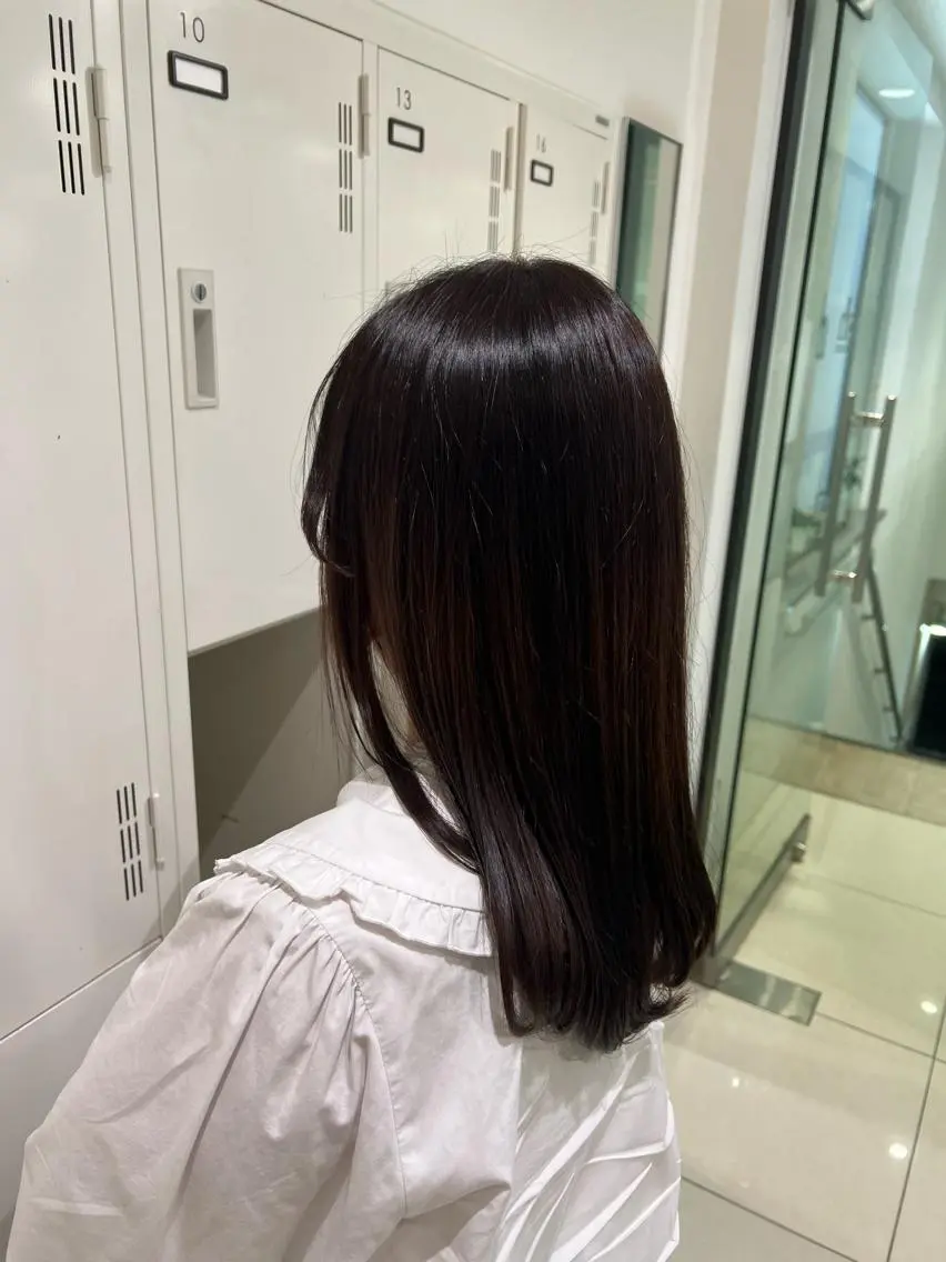 セミロング カラー 透明感カラー ラベンダーカラー カット ヘアカラー 【暖色カラー特化】 中山由梨のヘアスタイル