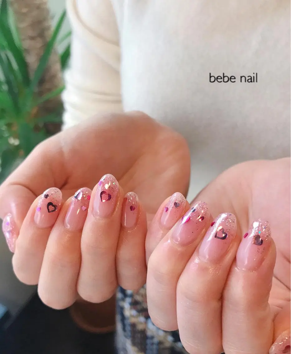 ネイル ジェルネイル ハート パラジェル Ann nailのネイルデザイン