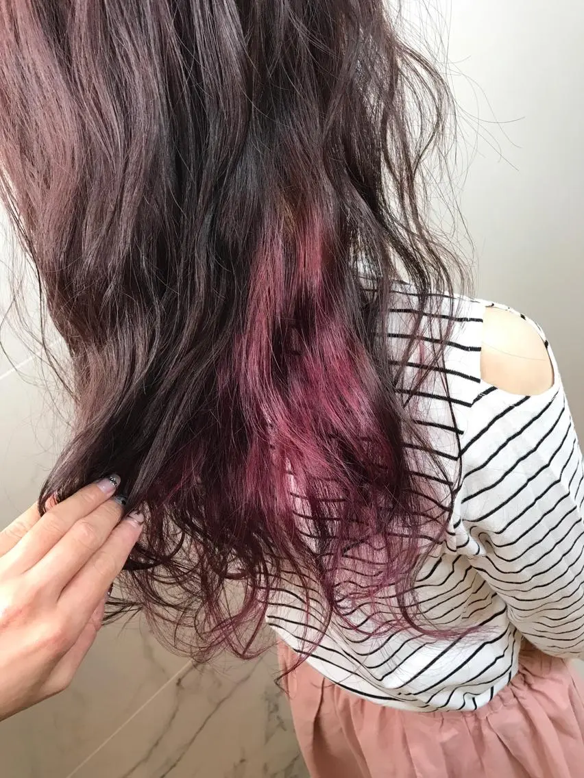 ロング カラー ヘアアレンジ ピンクカラー カット ヘアカラー トリートメント 今井 由佳のヘアスタイル