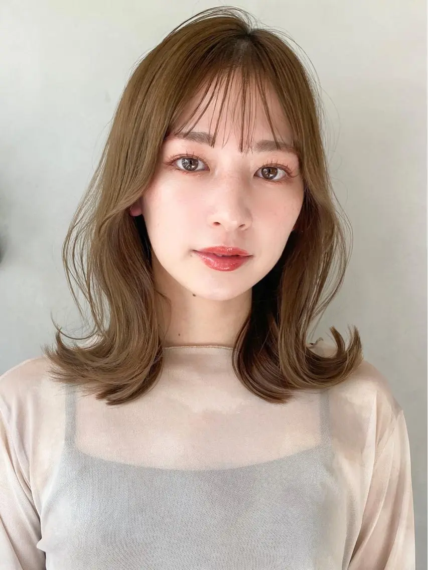 ミディアム カラー ヘアアレンジ 勝河 怜楊のヘアスタイル