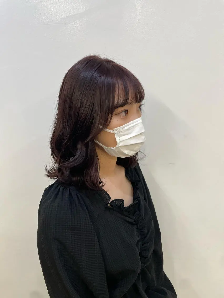 ロング カラー ラベンダーカラー ヘアカラー トリートメント 🦄垢抜けボブ特化× 暖色カラー未来🦄のヘアスタイル