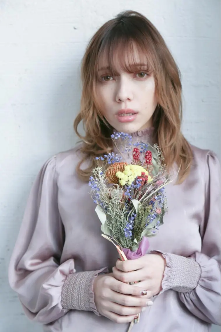 ミディアム カラー パーマ 野崎 ひかりのヘアスタイル