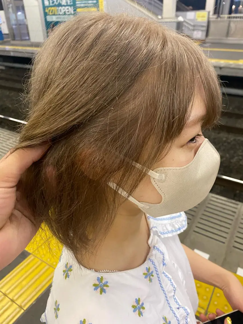 ミディアム カラー ベージュカラー ミルクティーベージュ anhelo髪質改善 メテオ髪質改善名駅のヘアスタイル