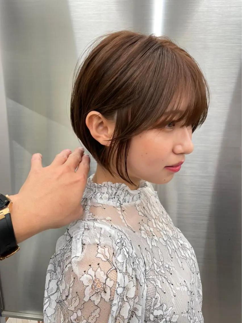 ショート カット ヘアカラー レイヤーカット 早崎太生のヘアスタイル