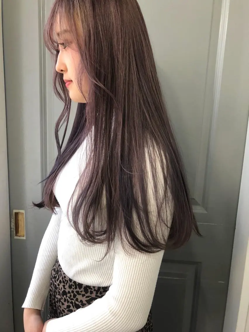 ロング カラー 黒髪 ブリーチ ケアブリーチ パープルカラー Pia ツボイ ケイタのヘアスタイル