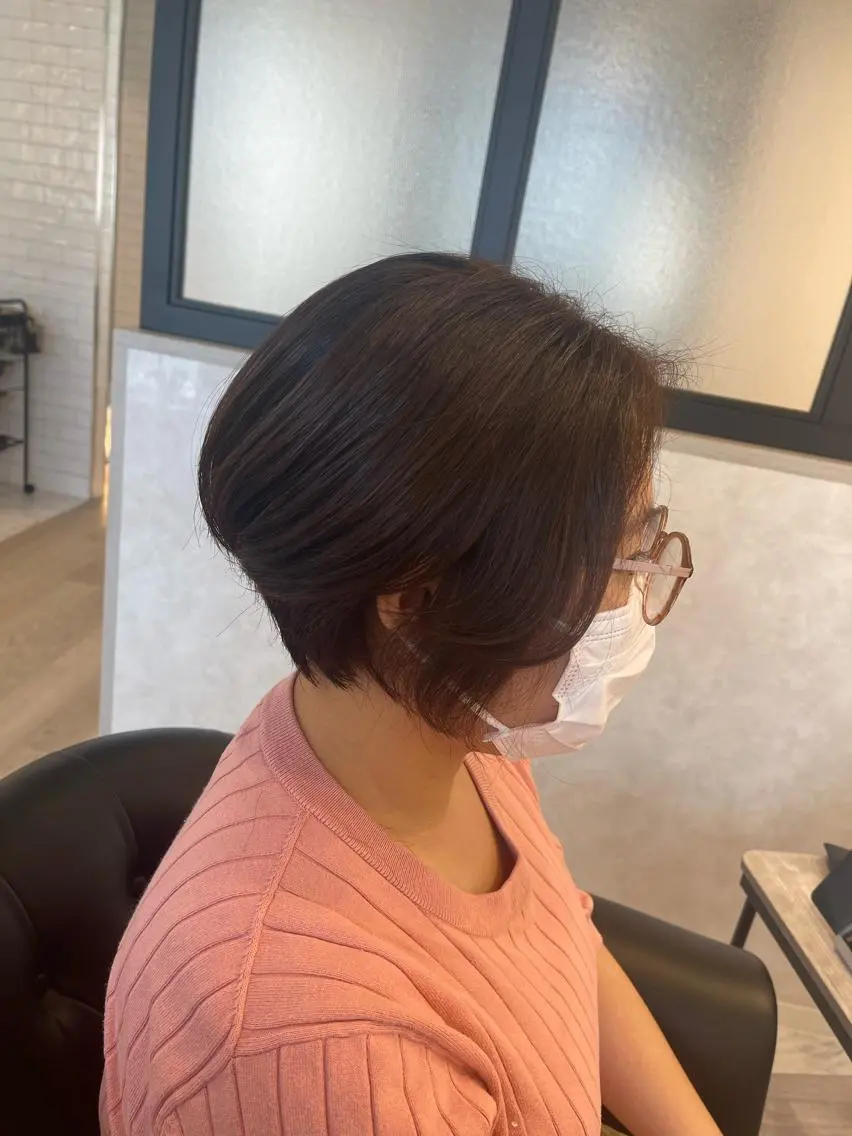 ショート カラー カット ヘアカラー トリートメント emi/髪質改善/ 韓国風/艶カラーのヘアスタイル