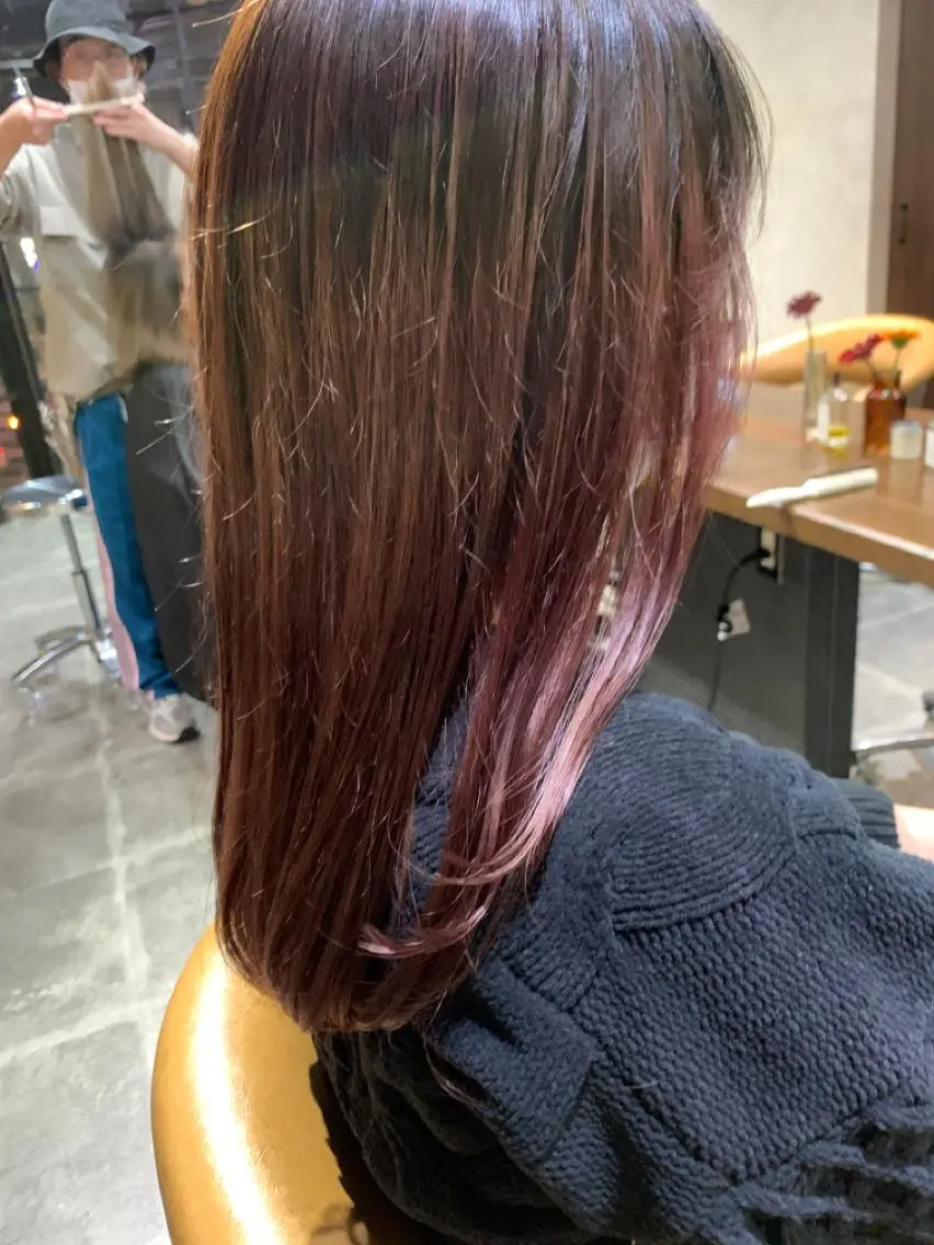 セミロング カラー enx天王町店 伊藤 愛央のヘアスタイル