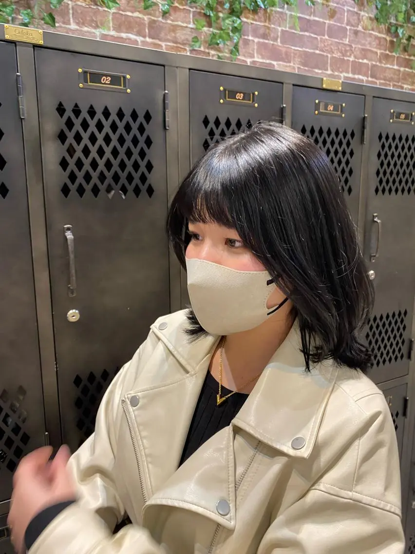 ミディアム ミディアムパーマ ボブ ハイライト 髪質改善 韓国風ヘア 大人かわいい×艶髪 🤍塩川のヘアスタイル