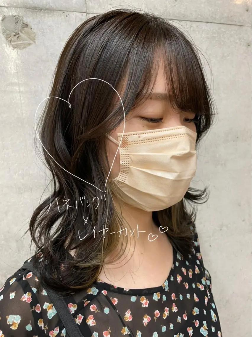 セミロング カラー はやしほのか| ヘアセット×カラーのヘアスタイル