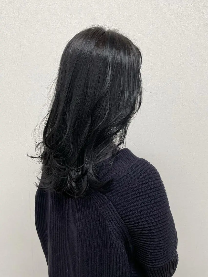 セミロング カラー ヘアアレンジ ヨシンモリ 韓国風ヘア レイヤーカット トリートメント カット ヘアカラー トリートメント 酸性縮毛矯正🧴韓国 レイヤー/髪質改善のヘアスタイル