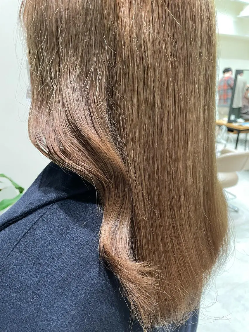 セミロング カラー ベージュカラー ブリーチ ミルクティーベージュ ボブ/インナーカラー /眉毛/Miyuのヘアスタイル