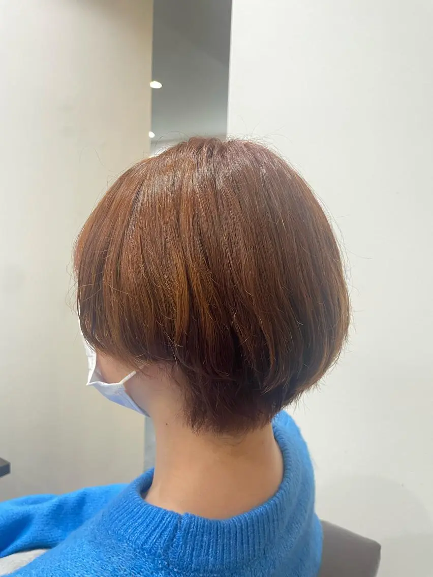 カラー ブリーチ ブラウンカラー ブリーチなしカラー オレンジ オレンジブラウン 杉山 梨里華のヘアスタイル