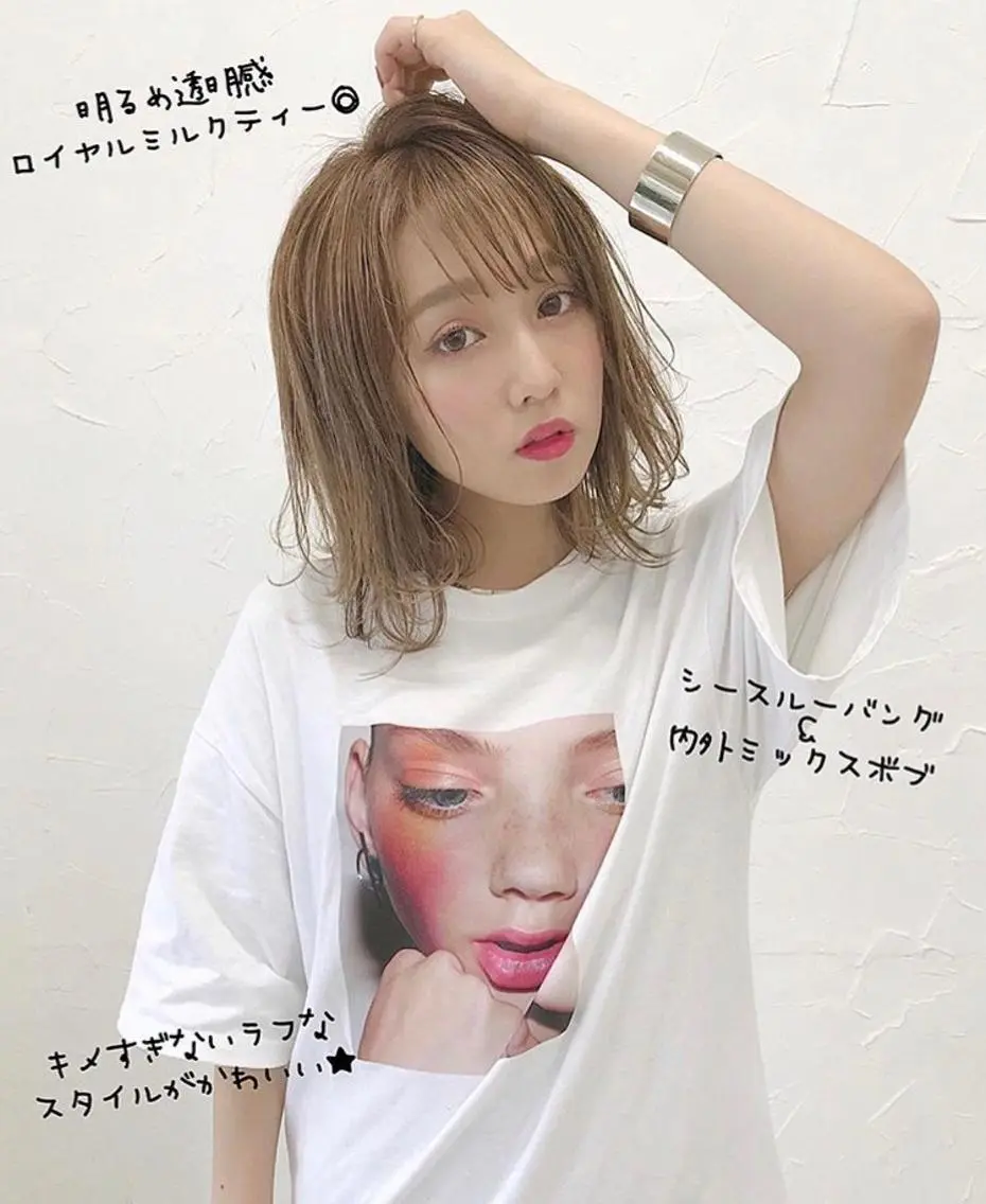 ショート カラー アッシュ ベージュカラー 透明感カラー グラデーションカラー グレージュ トレンドHair🖤 keita🇰🇷のヘアスタイル