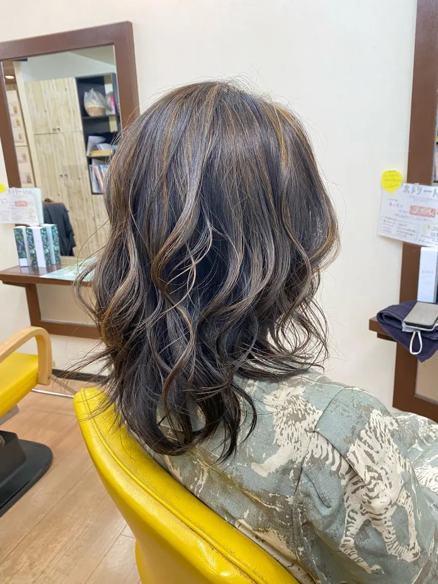 セミロング カラー 寺澤 🌈祐のヘアスタイル