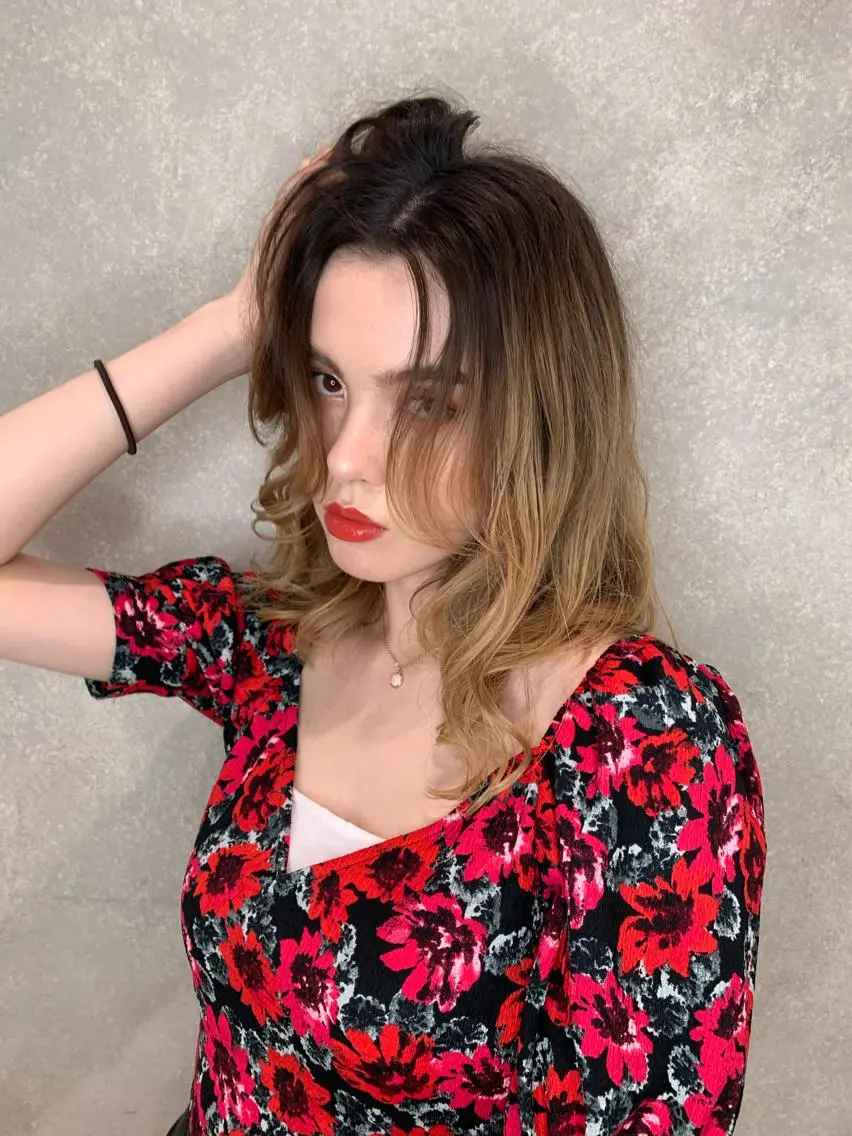 セミロング カラー ヘアアレンジ Kureha/ネイル トレンドヘアのマツエク・マツパデザイン