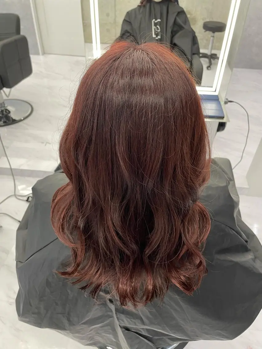 カラー ブラウンカラー ピンクカラー 中溝 トシミのヘアスタイル