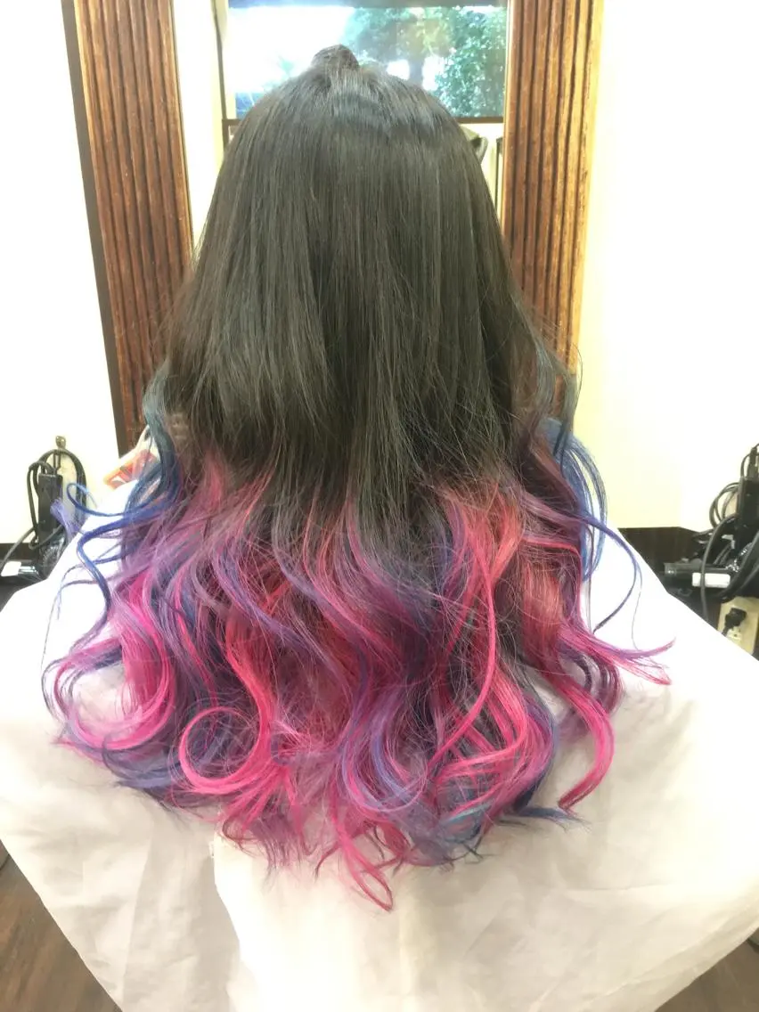 セミロング カラー ブリーチ ヘアセット 韓国ヘア🤍髪質改善 🇰🇷AKANEのヘアスタイル
