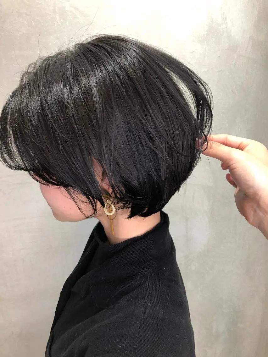 ショート カラー パーマ ヘアアレンジ カット ヘアカラー トリートメント 新宿/顔周りカット +レイヤー=しずく♩のヘアスタイル
