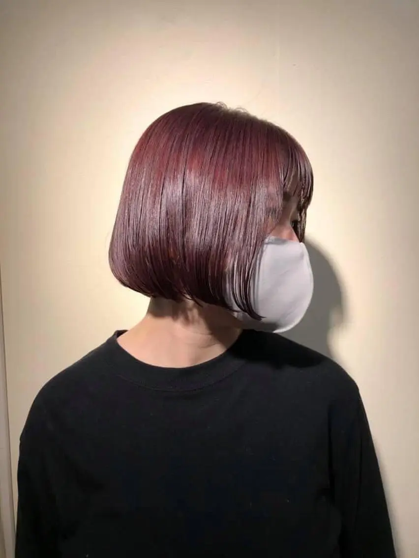 ショート ボブ カット ヘアカラー トリートメント ボブ♡柔らかいカラー 實松栞理のヘアスタイル