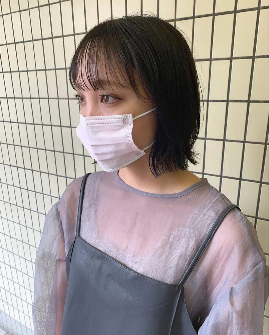 ショート カラー ブルーカラー インナーカラー ボブ パーマ美容師 hanaのヘアスタイル