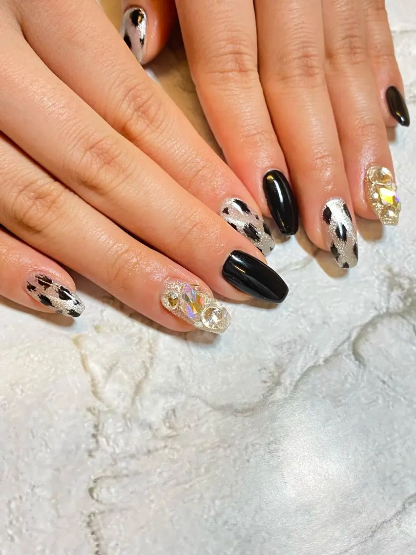 ネイル アニマル柄 ジェルネイル マグネットネイル パラジェル M nail はやまうららのネイルデザイン