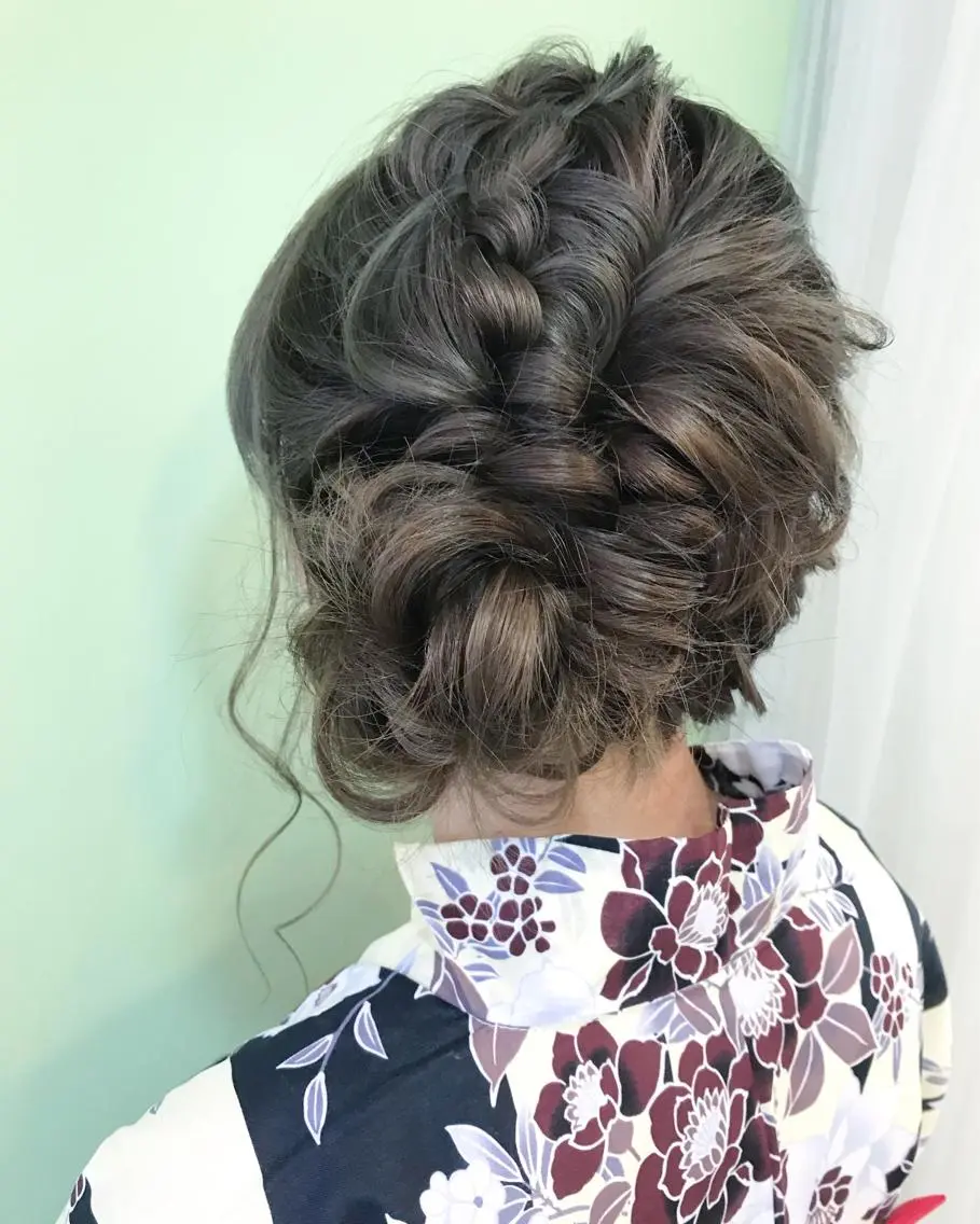 ロング ヘアアレンジ 浴衣 takebuchi harukaのヘアスタイル