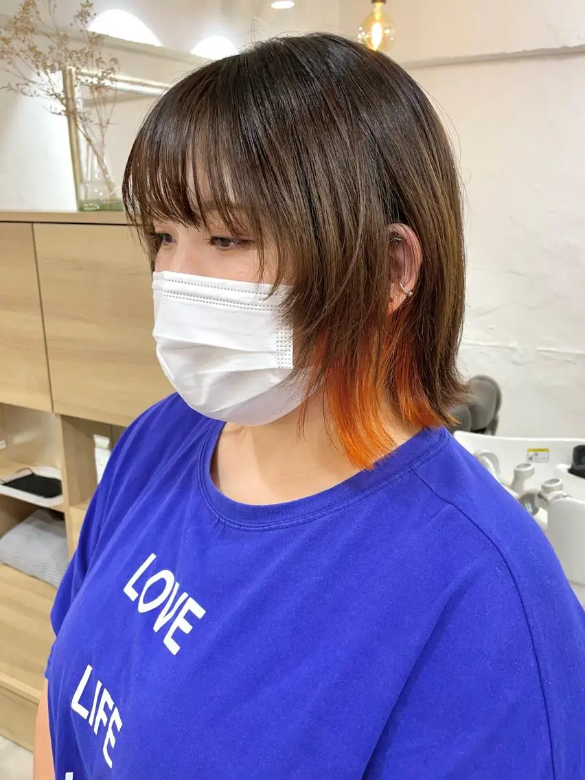 ミディアム カラー 髪質改善 縮毛矯正/ レイヤー/銀座/本木のヘアスタイル