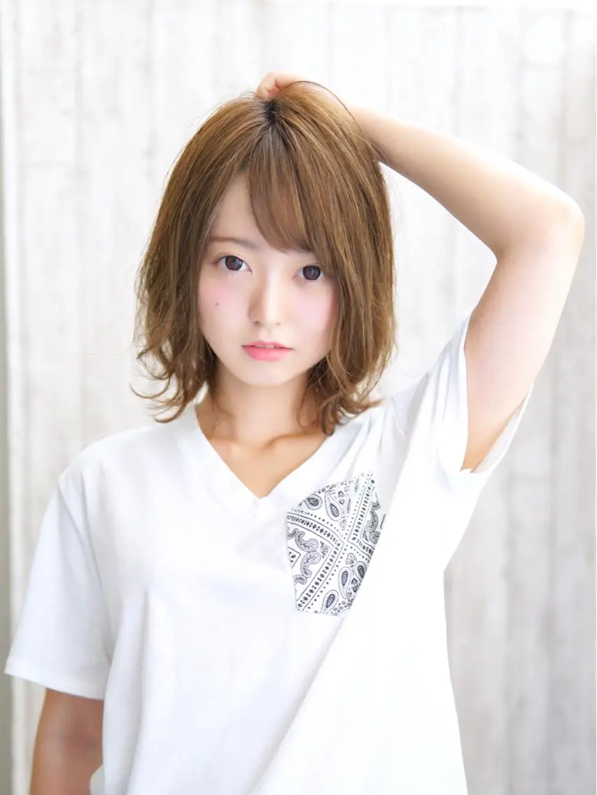 ミディアム カラー パーマ ヘアアレンジ メンズ キッズ ネイル マツエク・マツパ ミディアムネイル 永野 良一のヘアスタイル