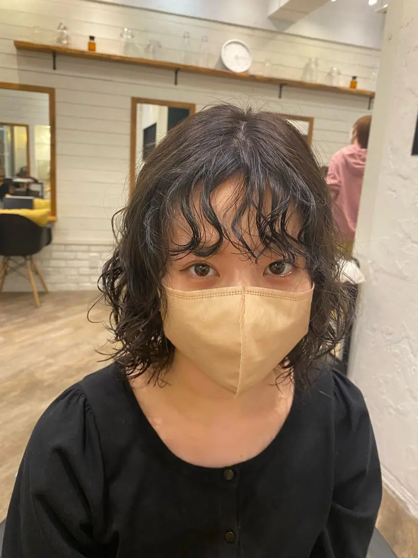 ミディアム パーマ ミディアムパーマ ニュアンスパーマ 🌸透明感艶 カラー🌸Yuukiのヘアスタイル