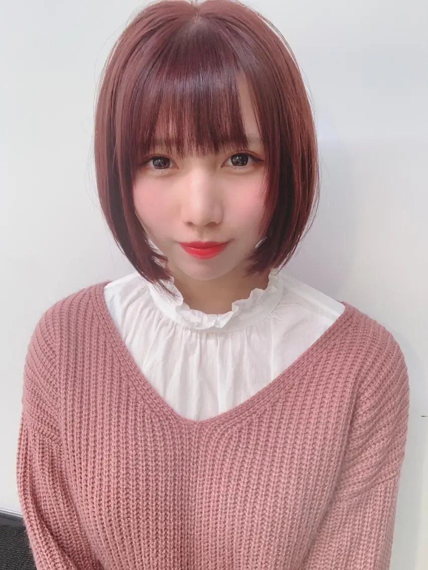 ショート カラー ブリーチ ブリーチなしカラー ピンクカラー ⛄️冬の透明感 カラー⛄️大西のヘアスタイル
