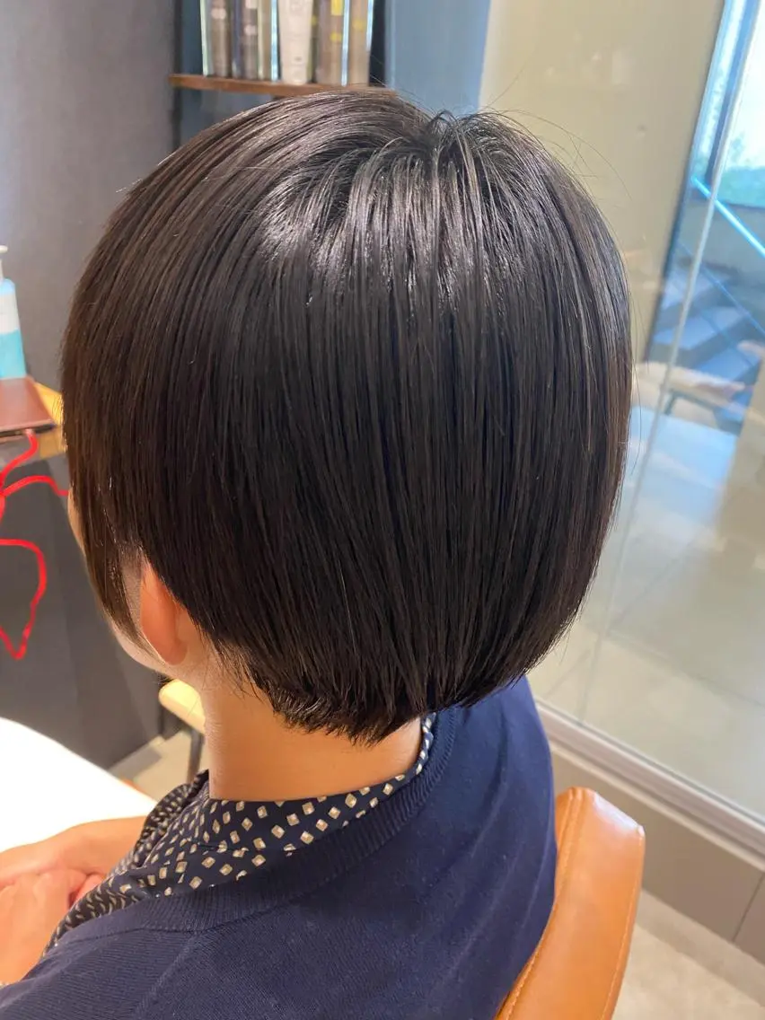 ショート パーマ 髪質改善 ショートヘア ストレートパーマ カット 縮毛矯正 トリートメント 田中 アキオのヘアスタイル