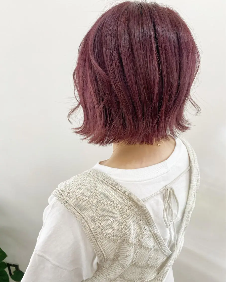 ショート カラー ピンクカラー カット ヘアカラー WATANABE MISAKIのヘアスタイル