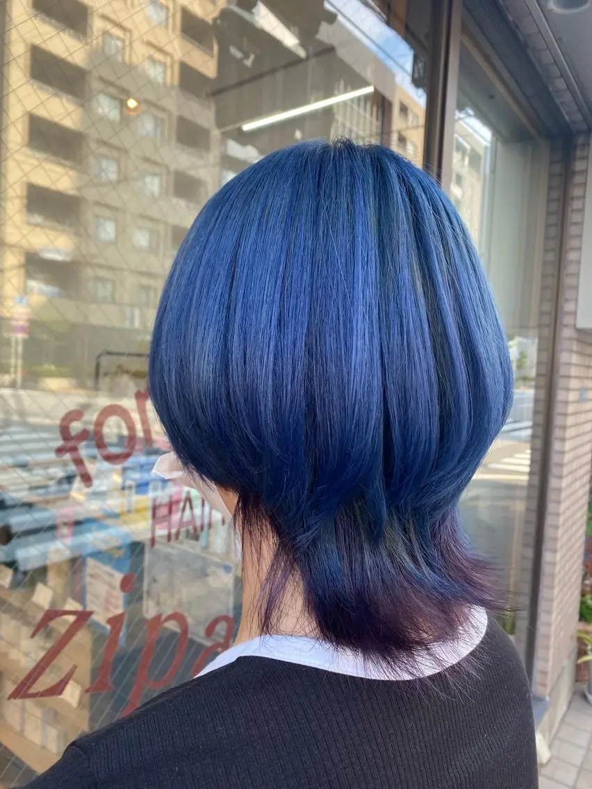 ミディアム カラー ブルーカラー ラベンダーカラー ウルフカット ️🫧押上️🫧はな 🫧まとまるショートのヘアスタイル