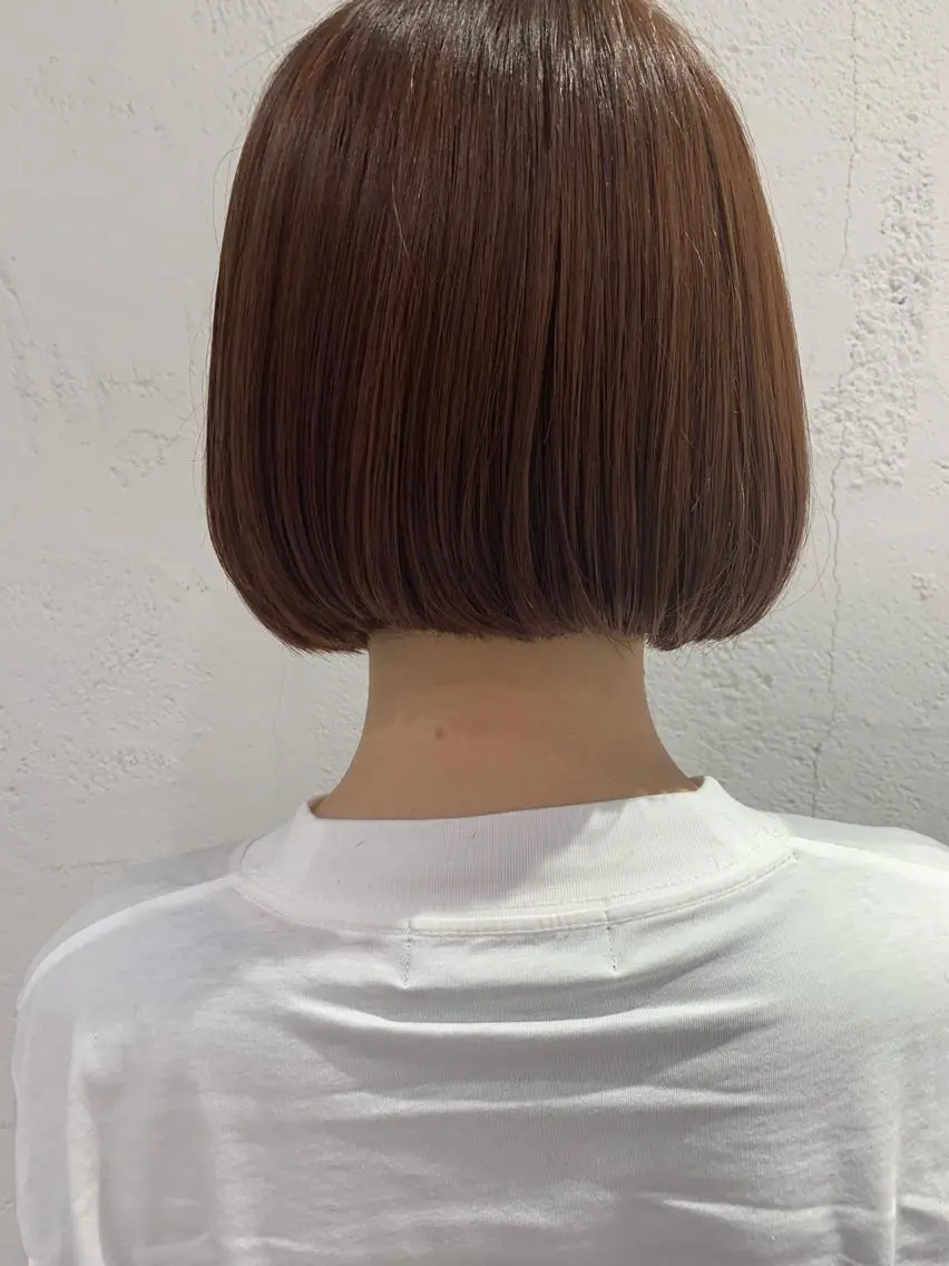 ミディアム カラー ヘアアレンジ オレンジ ボブ 🫧透明感カラー/ ボブ/小笠原汐海🪽のヘアスタイル