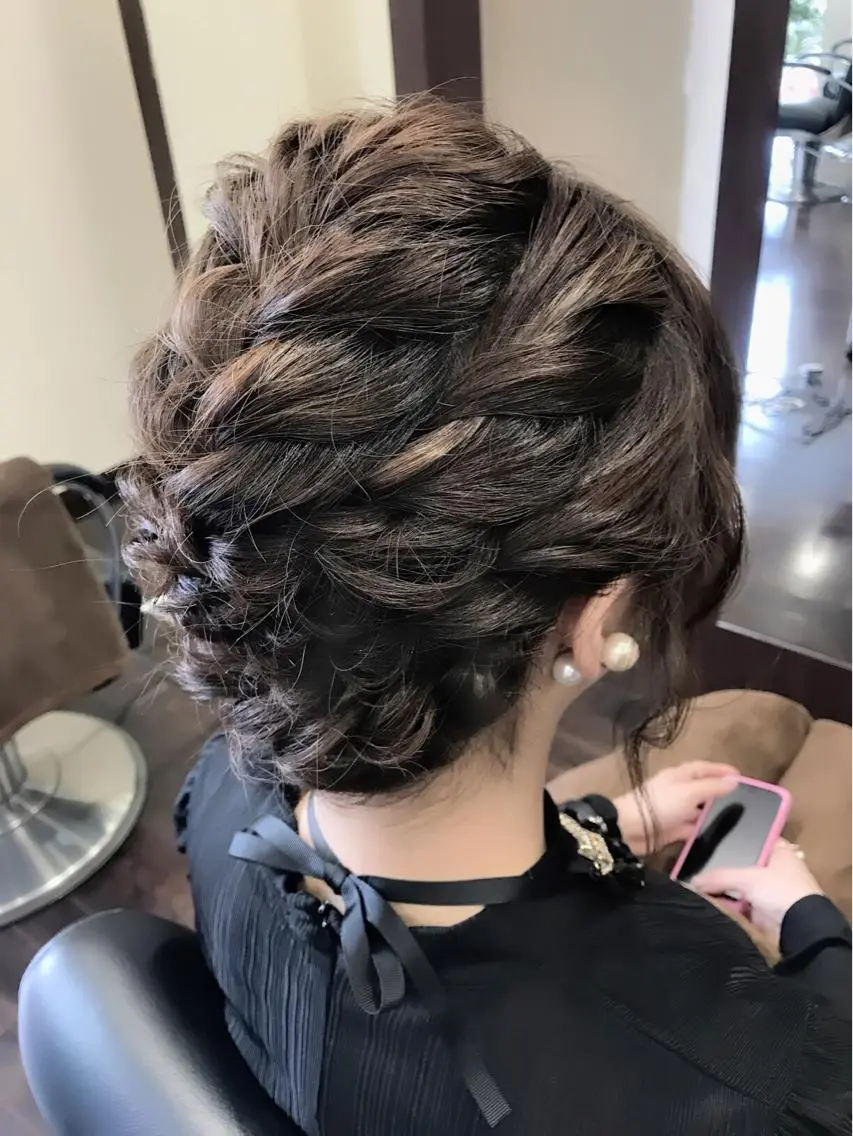 ミディアム セミロング ヘアアレンジ 結婚式・ブライダル 沢田 瞳のヘアスタイル