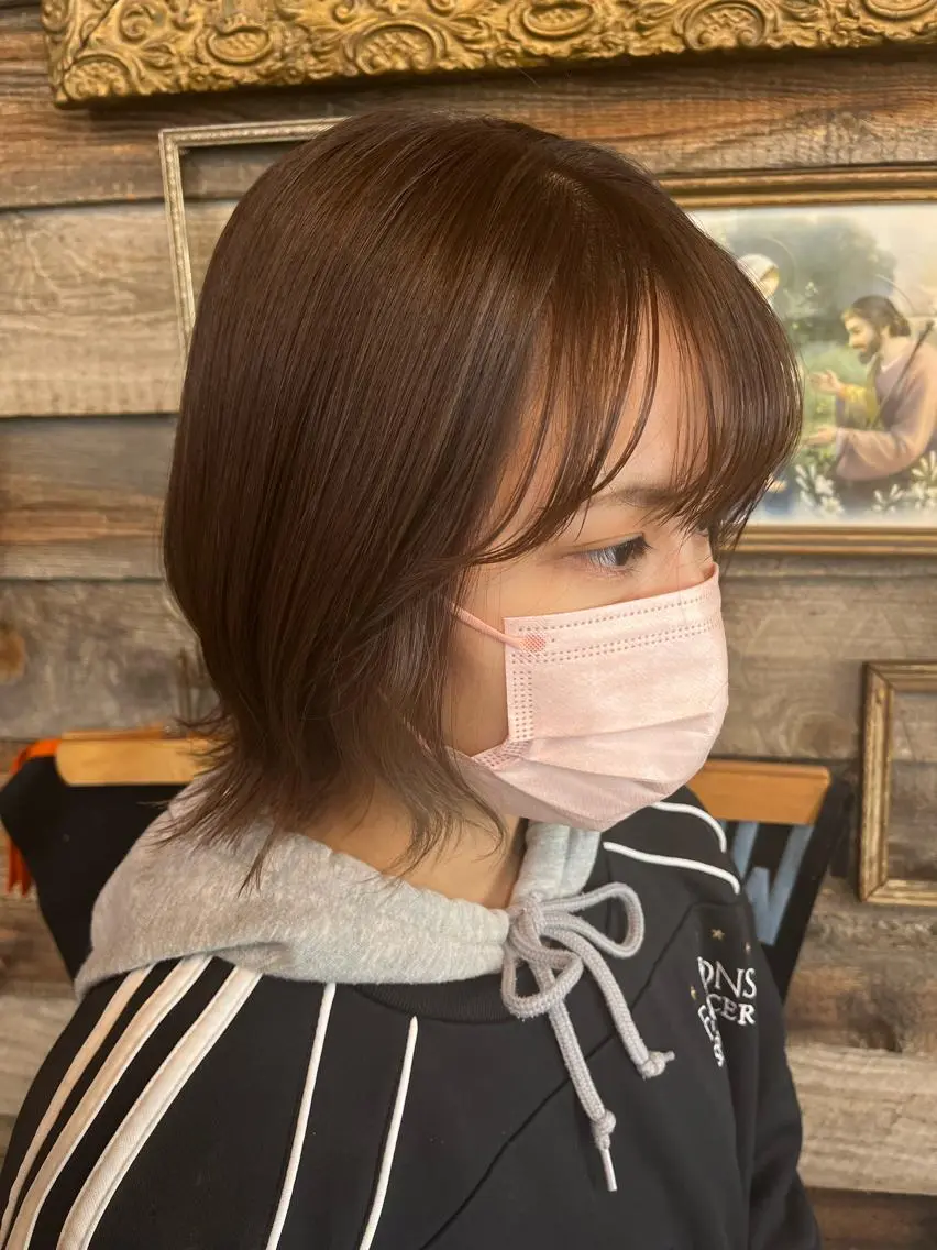 カラー ベージュカラー 透明感カラー 飯田 ほのかのヘアスタイル