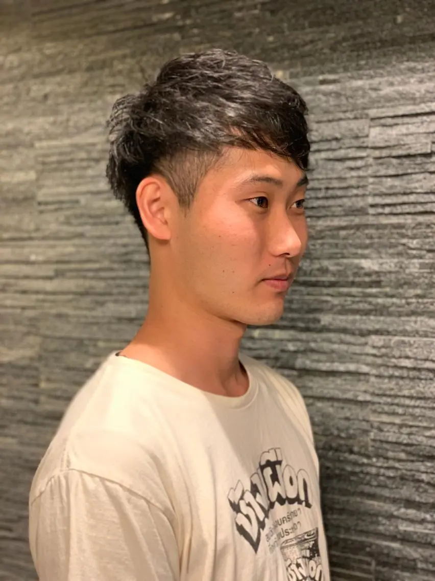 ミディアム メンズ 田中 千恩のヘアスタイル