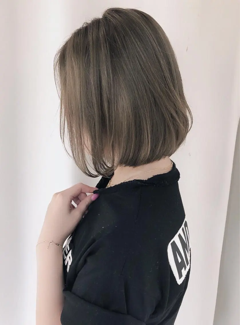 ショート カラー パーマ ヘアアレンジ アッシュ バレイヤージュ グラデーションカラー グレージュ ハイライトカラー カット ヘアカラー トリートメント バレイヤージュ 藤沢 髪質改善 竹内ケンゴのヘアスタイル