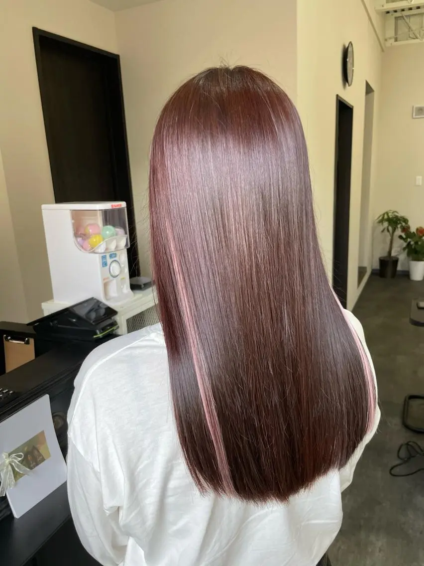 ロング カラー ブラウンカラー ピンクカラー ピンクブラウン 𓍯 Riho𓍯のヘアスタイル