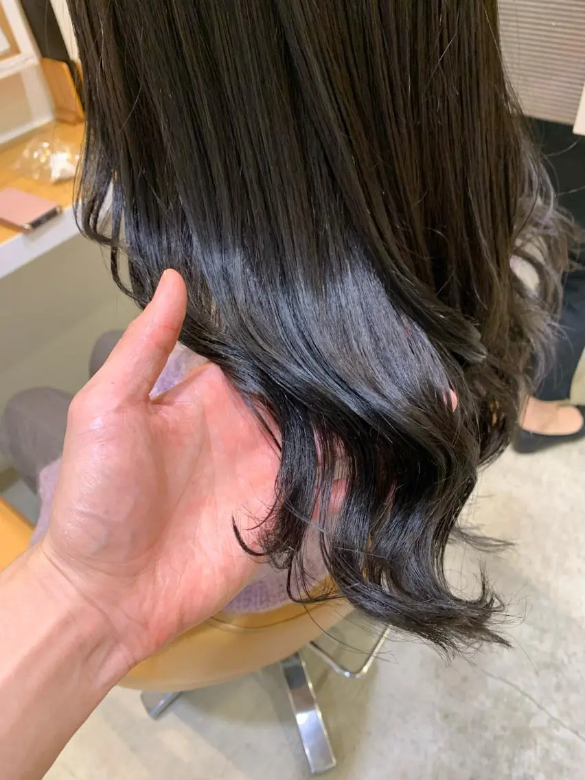 ロング カラー ヘアアレンジ 透明感カラー グレージュ 中尾 文哉のヘアスタイル