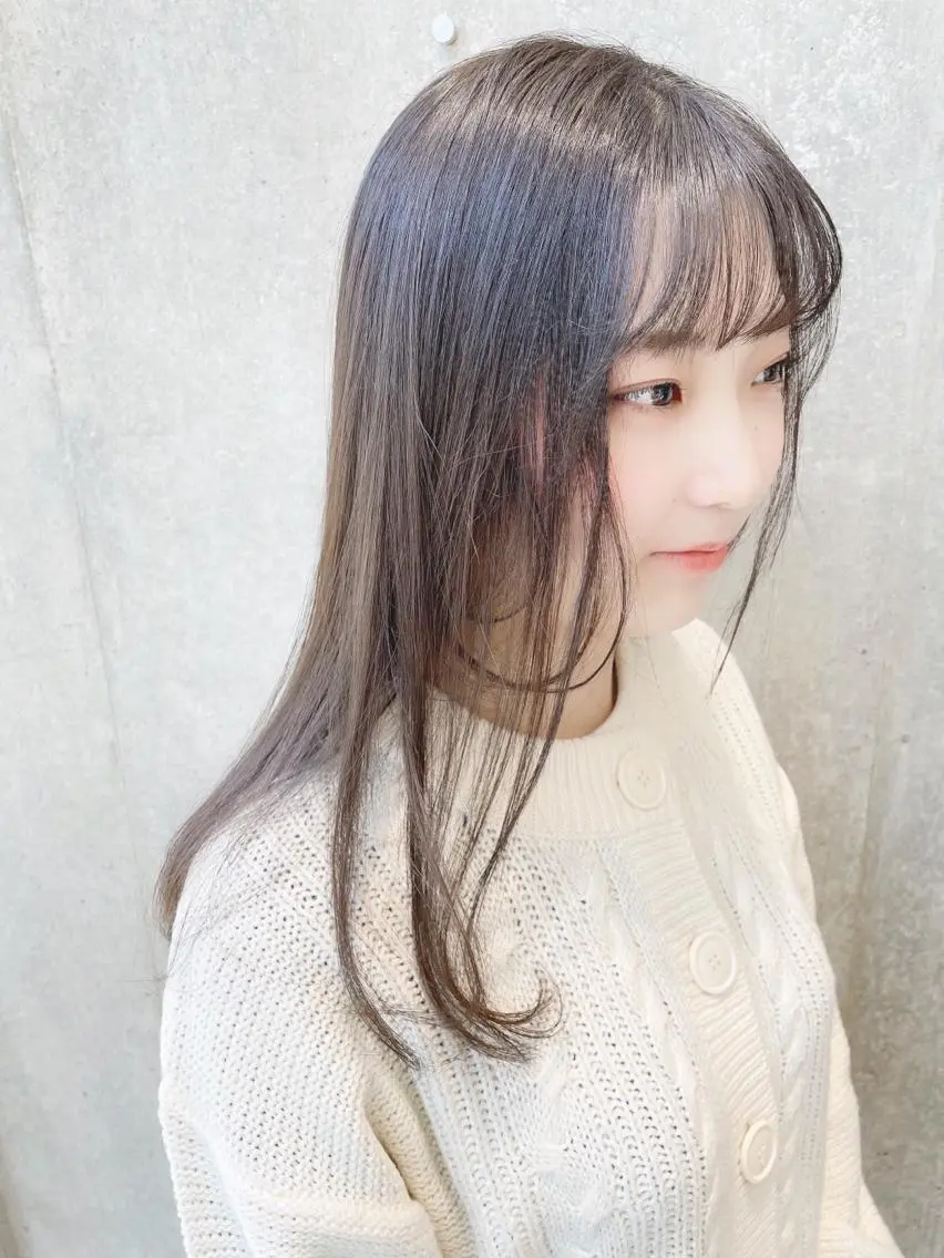 セミロング カラー ベージュカラー 透明感カラー オリーブベージュ KURO/縮毛矯正 /髪質改善/レイヤーのヘアスタイル