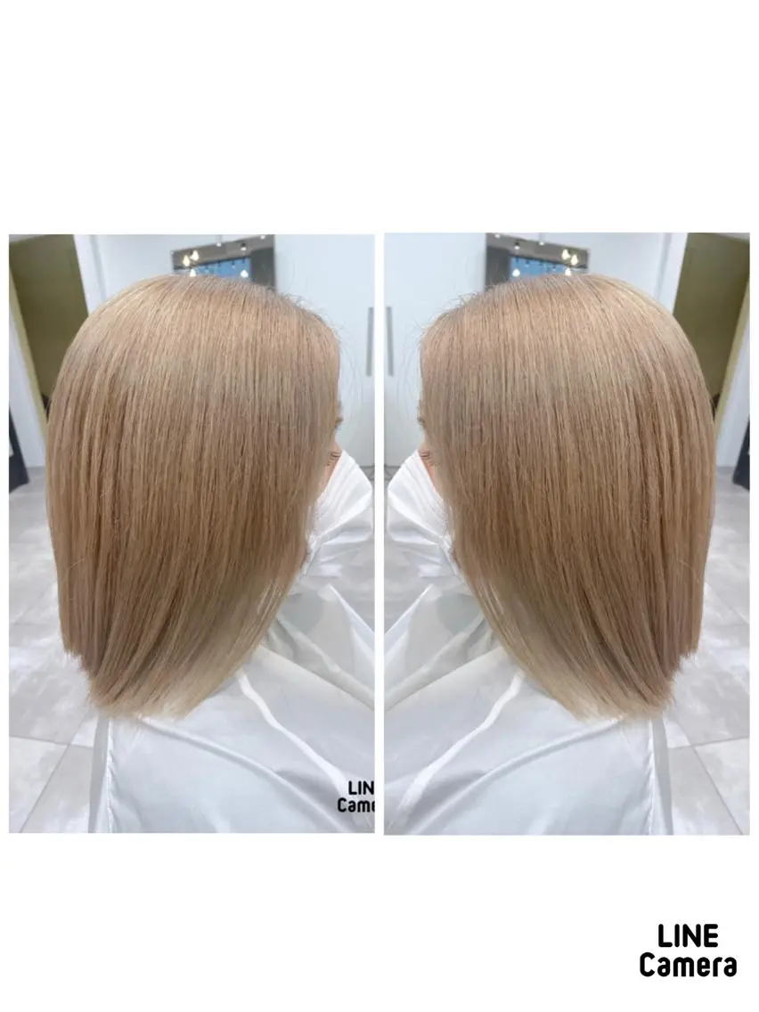ミディアム カラー ベージュカラー ブロンド ブロンドベージュ ヘアカラー ブリーチ/髪質改善 🍀MASAKiのヘアスタイル