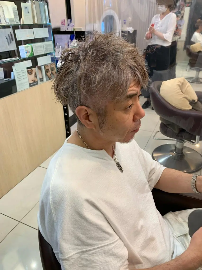 ショート パーマ メンズ カット パーマ トータルビューティー K:R鶴川のヘアスタイル