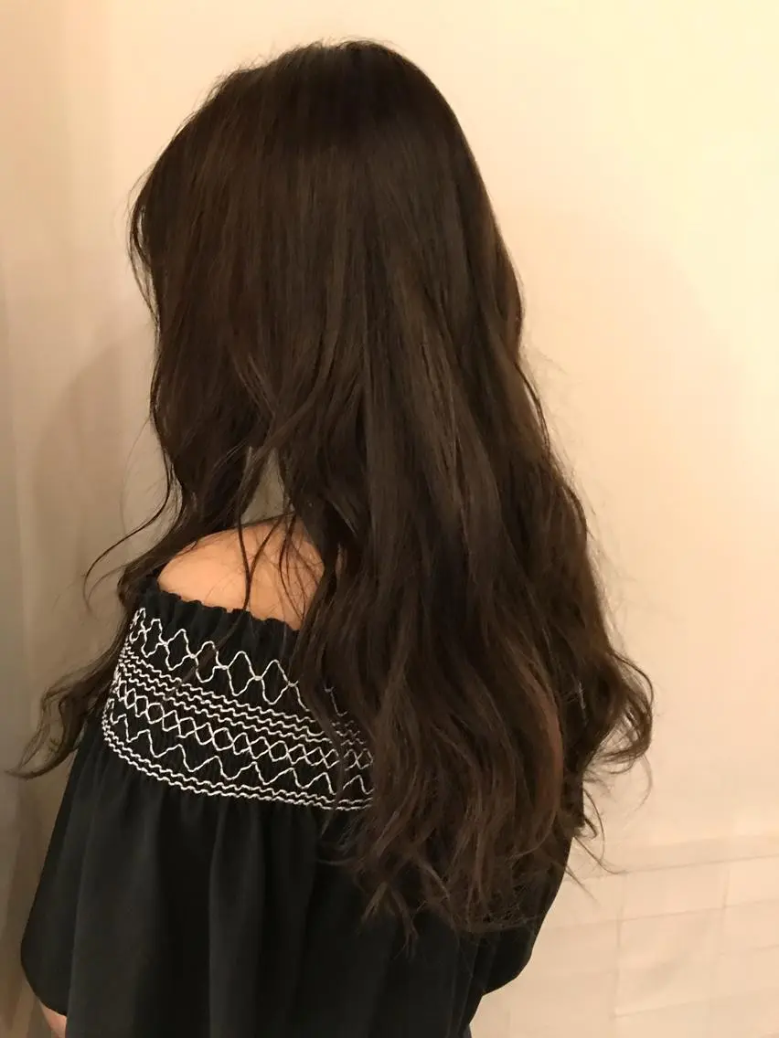 ロング カラー ベージュカラー 切りっぱなしボブ ソノキユウカのヘアスタイル