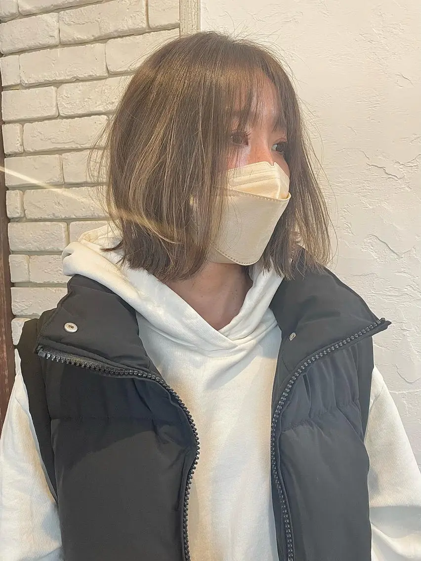 ミディアム カラー 色落ちまで可愛い🩷 透明感🩵安江理緒のヘアスタイル
