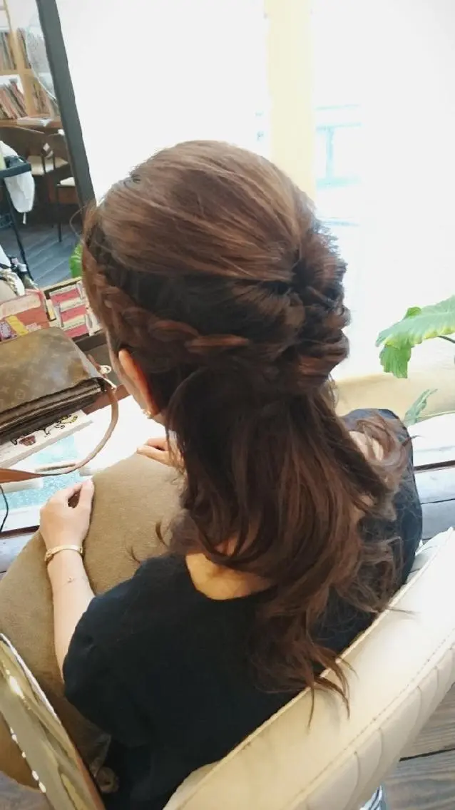 ヘアアレンジ ロング ハーフアップ 松永 あきこのヘアスタイル