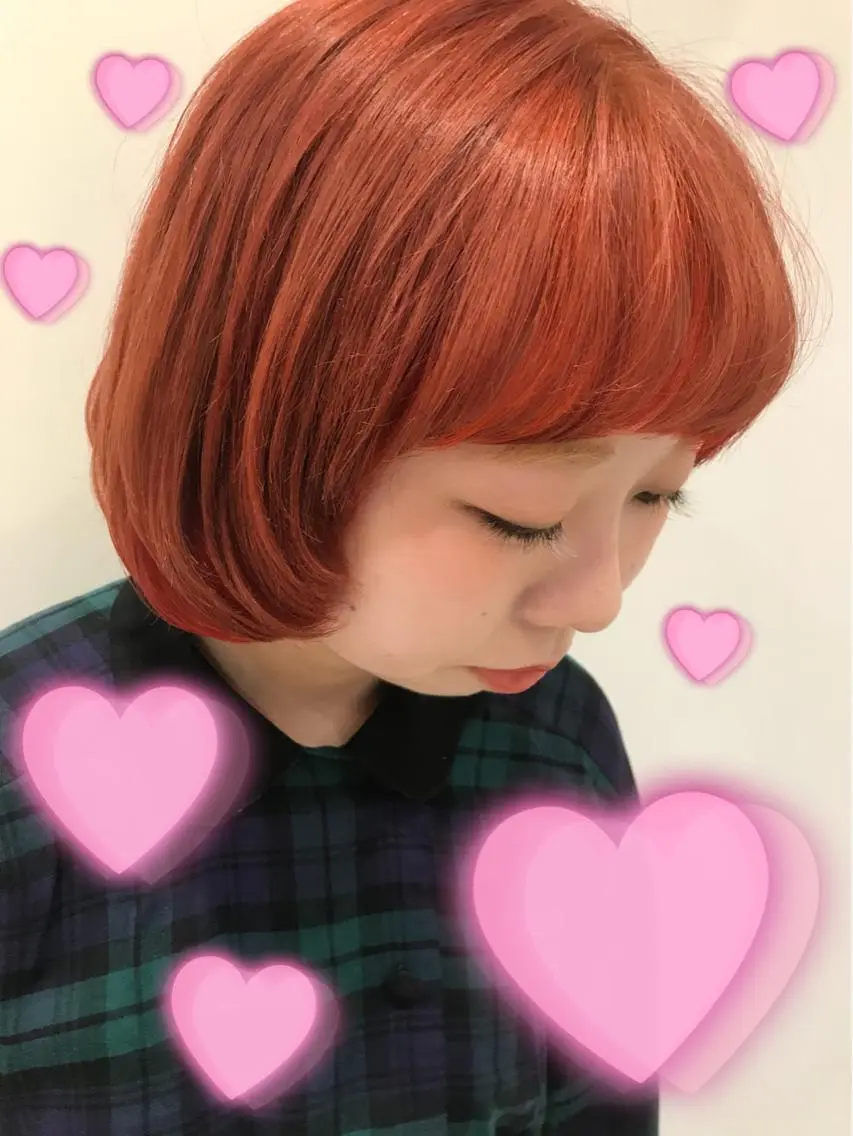 カラー オレンジ 新宿駅近♡個室 ♡関口三都季🌜のヘアスタイル