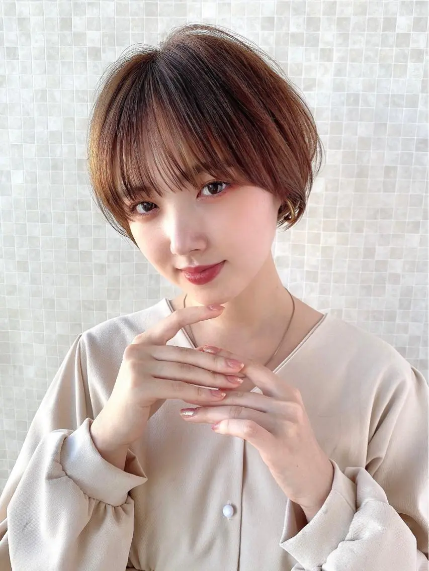 ショート 顔周りカット 似合わせカット サイドバング カット ヘアカラー トリートメント ショート、ボブの神✨ 峯朋也✂︎✨のヘアスタイル