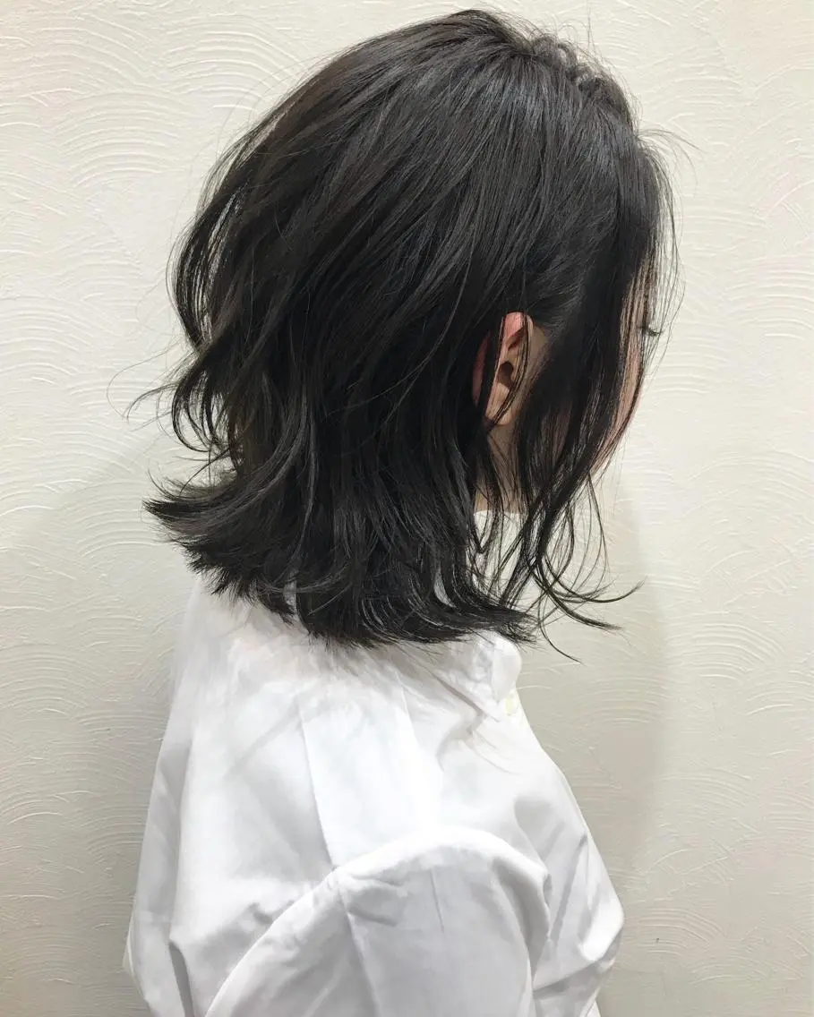 ミディアム ボブ 外ハネヘア カット トリートメント Life salon SAKURAのヘアスタイル